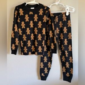 Hanna Andersson Gingerbread Print Black Kids Pajama Set